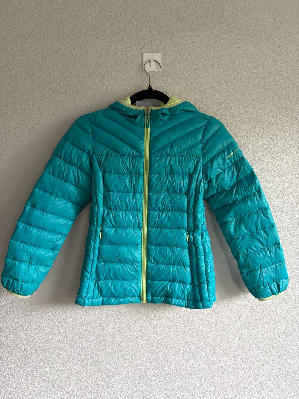 Free Country Kids Teal Hooded Lightweight Puffer Jacket